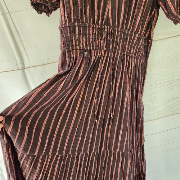 Ulla Johnson Zaria Metallic Striped Cotton And Lurex Dress Sizd 0 - Picture 12 of 16